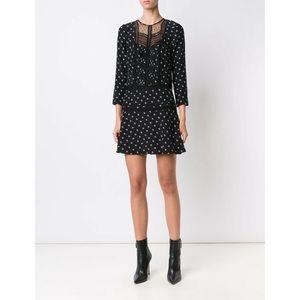 Veronica Beard 100% Silk Jasmine Lace Inset Dress